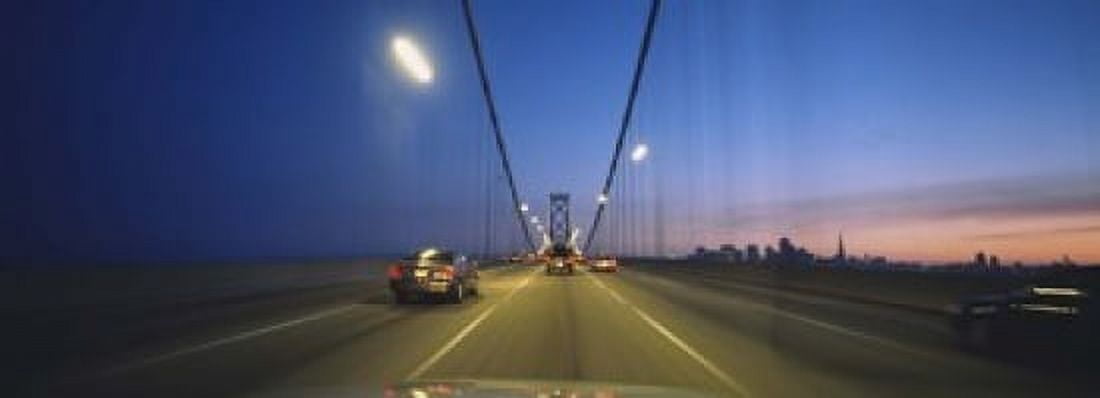 Cars on a suspension bridge Bay Bridge San Francisco California USA Canvas Art - Panoramic Images (18 x 7)