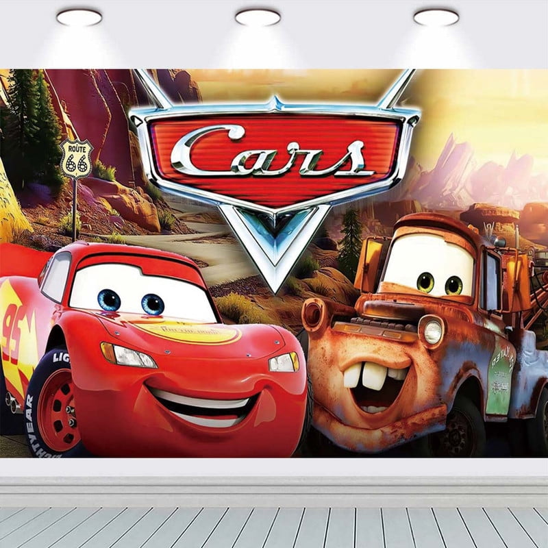 Cars on the Road Backdrop Banner Party Supplies Poster Movie Theme ...
