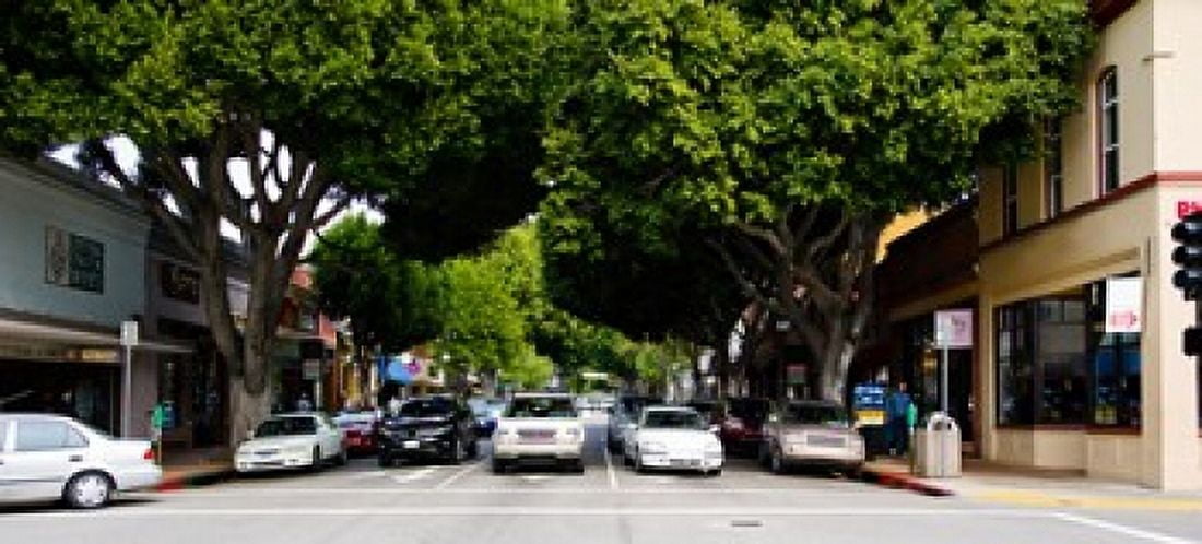 Cars on the road in Downtown San Luis Obispo San Luis Obispo County California USA Canvas Art - Panoramic Images (30 x 14)