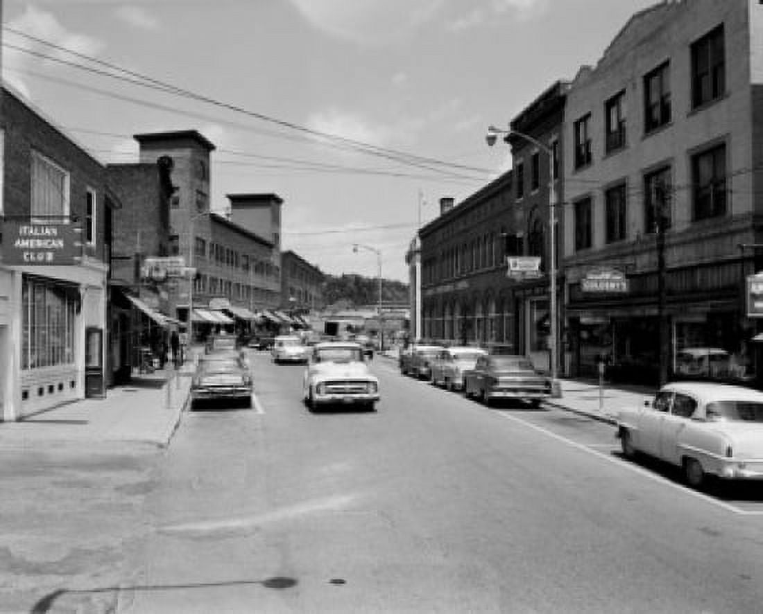 Cars on town street Canvas Art - (18 x 24)