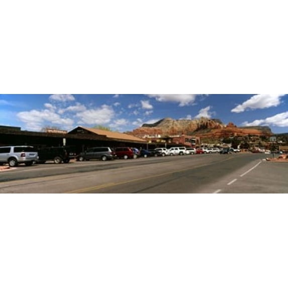 Cars parked at the roadside, Sedona, Coconino County, Arizona, USA Poster Print (18 x 7)