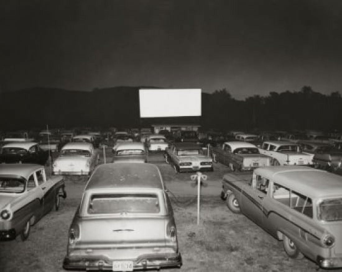 Cars parked in an drive-in movie theater Canvas Art - (18 x 24)