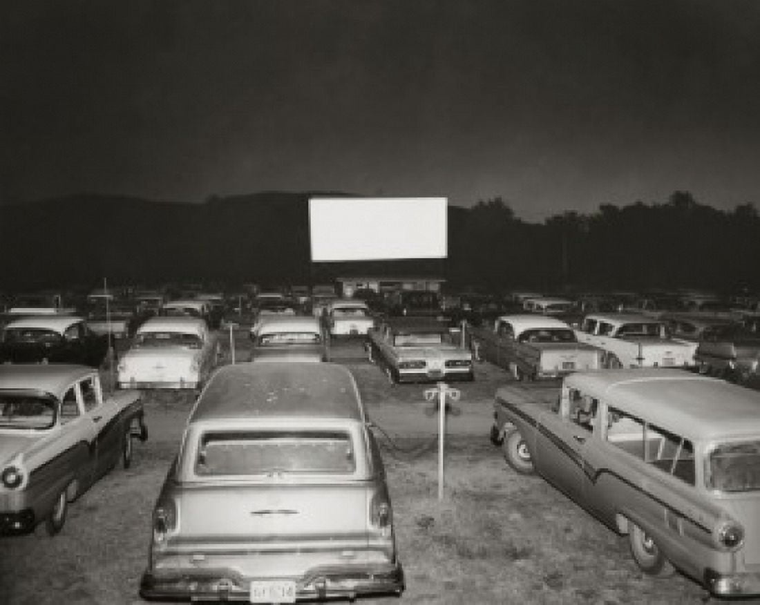 Cars parked in an drive-in movie theater Canvas Art - (24 x 36)