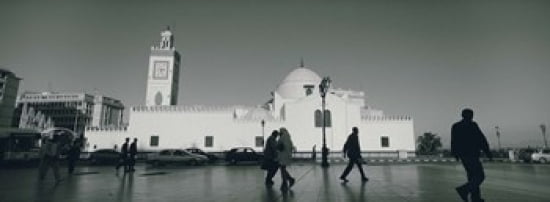 Cars parked in front of a mosque Jamaa-El-Jedid Algiers Algeria Canvas Art - Panoramic Images (36 x 13)