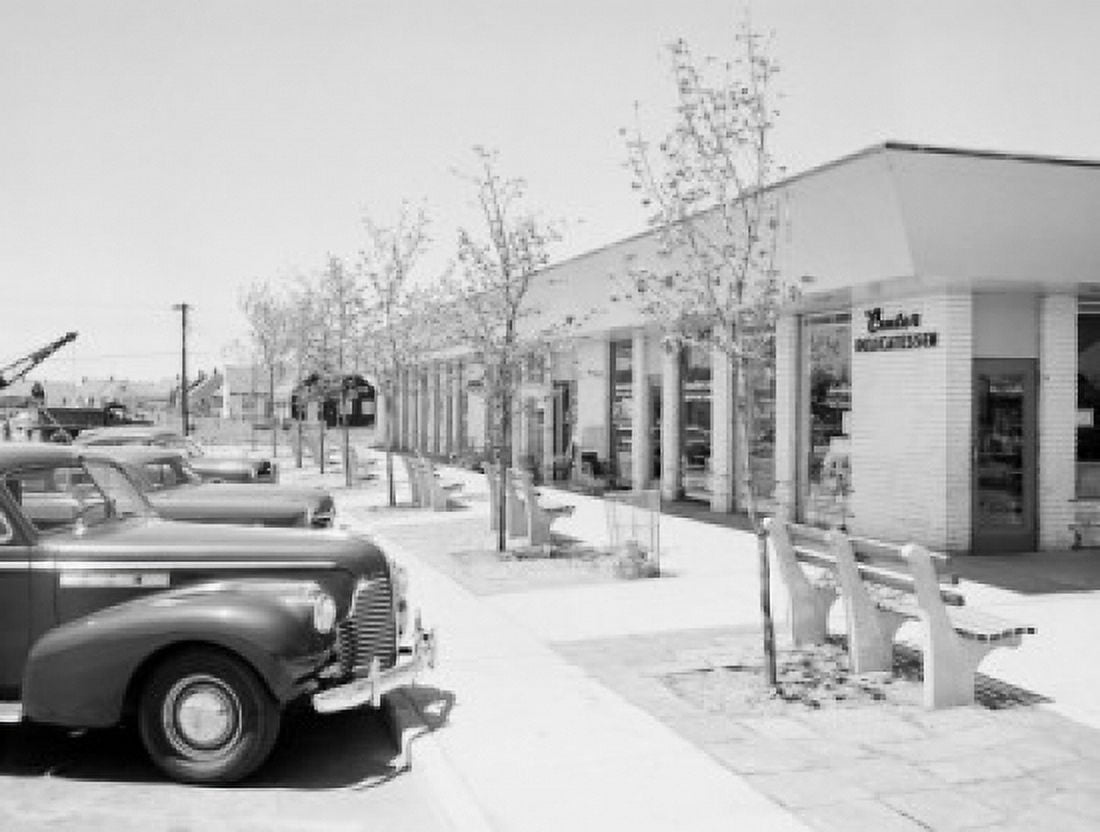 Cars parked outside shop Canvas Art - (24 x 36)