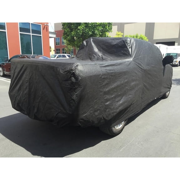 CarsCover Custom Fits for 2001-2024 Ford F150 Crew Cab 5.5ft Short Bed Box Truck Car Cover Premium Black