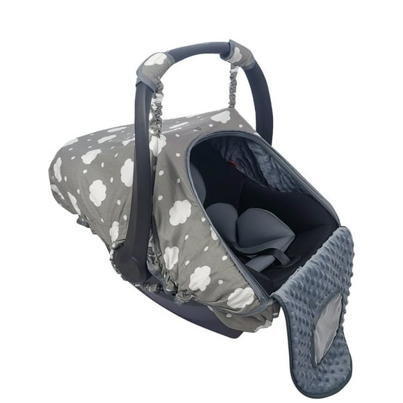 Carseat Cover for baby, infant car seat Cover Canopy,easy in and out, kick proof, Grey clouds;