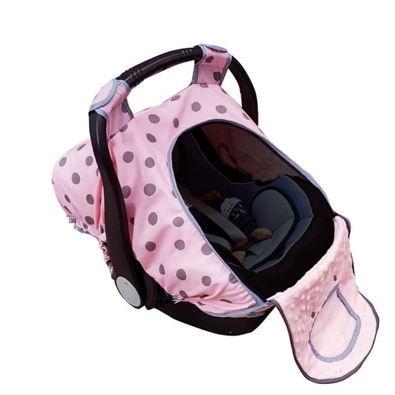 Carseat Cover for baby, infant car seat Cover Canopy,easy in and out, kick proof, Pink dots;