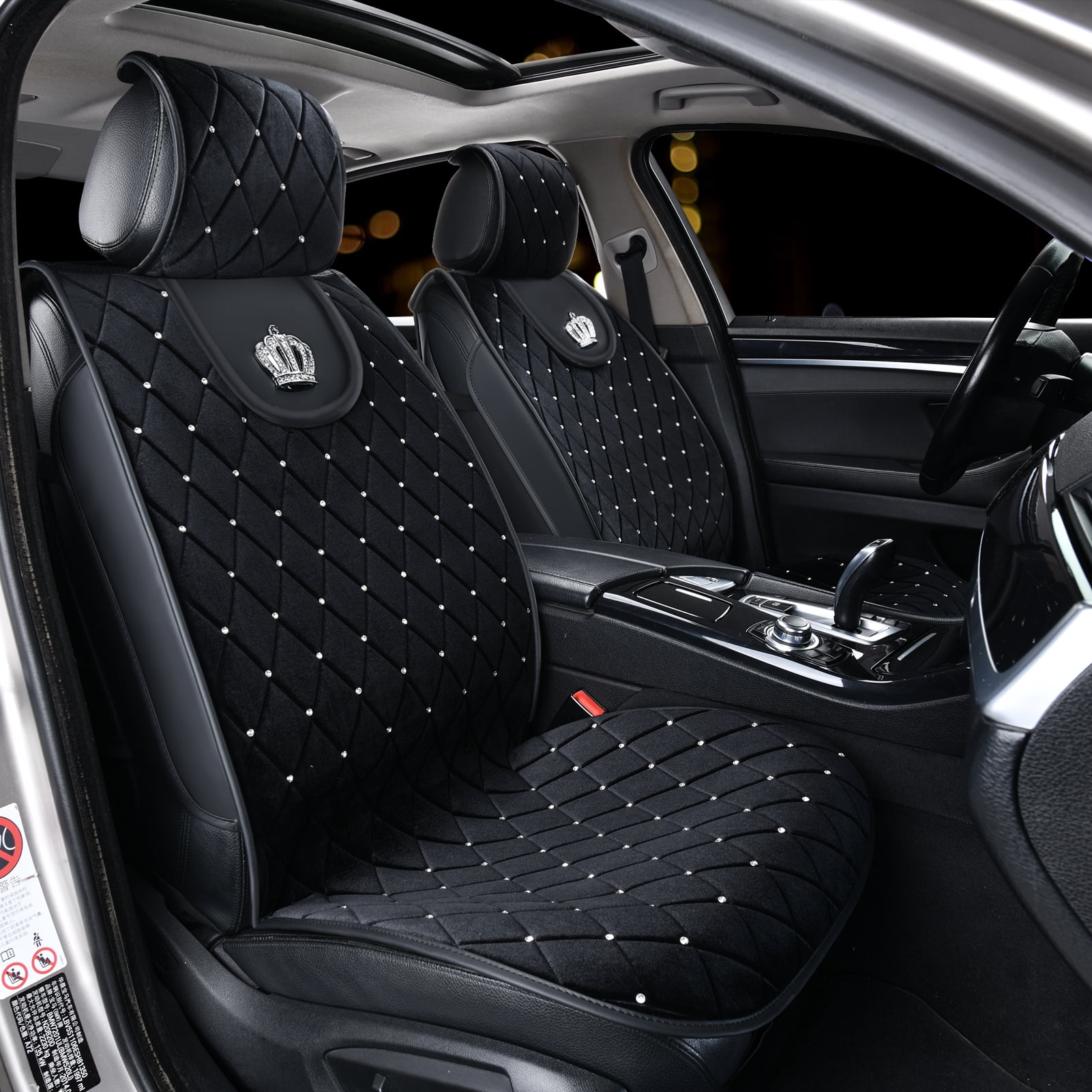 Carshaping Soft Velvet With Bling Diamond 1PC Universal Fit Front Car