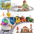 thumbnail image 1 of Carsky Steam Train Set for Kids with Lights, Sounds & Water Mist, Railway Tracks and Accessories, Christmas Train Toy Gift for Boys and Girls, 1 of 7