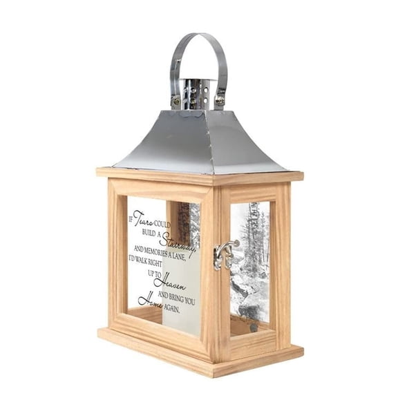 Carson 12.5" "If Tears Could Build a Stairway" Memorial Lantern Keepsake Tribute for Loved Ones