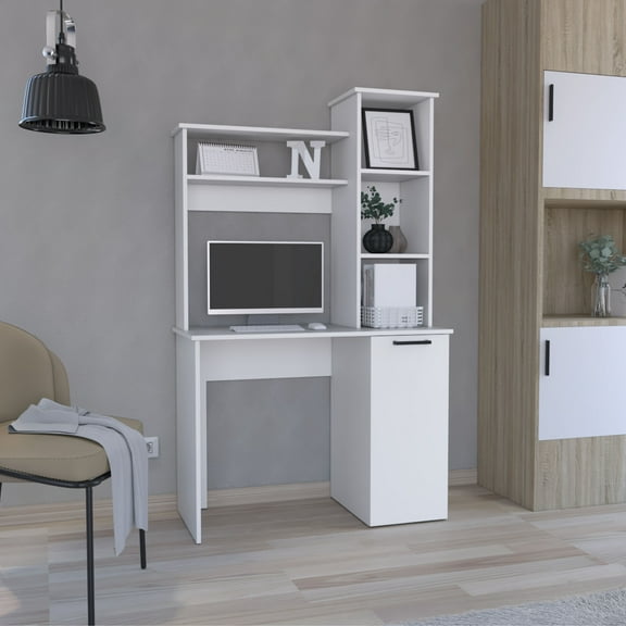 Carson 25 Inch Computer Desk with Hutch and Storage