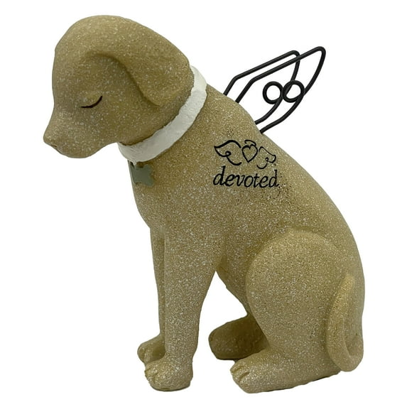 Carson 4-3/8" Bereavement Faithful Angel Dog Ceramic Figurine Statue
