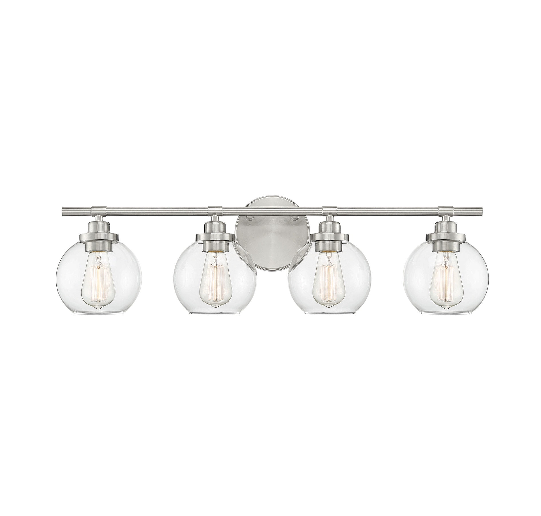 Carson 4-Light Satin Nickel Vanity Fixture with Clear Glass Shades