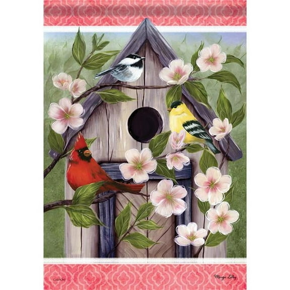 Carson 50988 Garden Flag - Spring Birdhouse