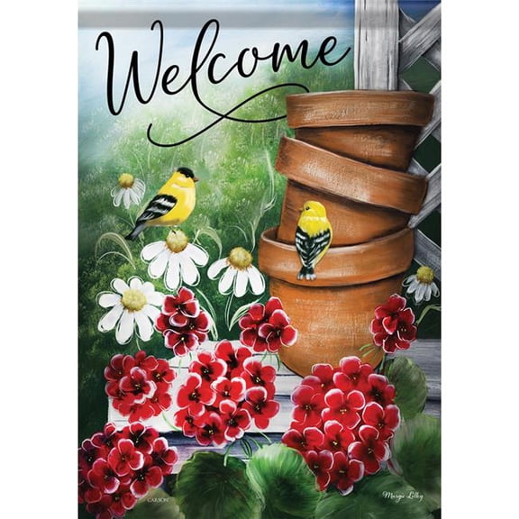 Carson 50989 Garden Flag - Summer Geranium Pots