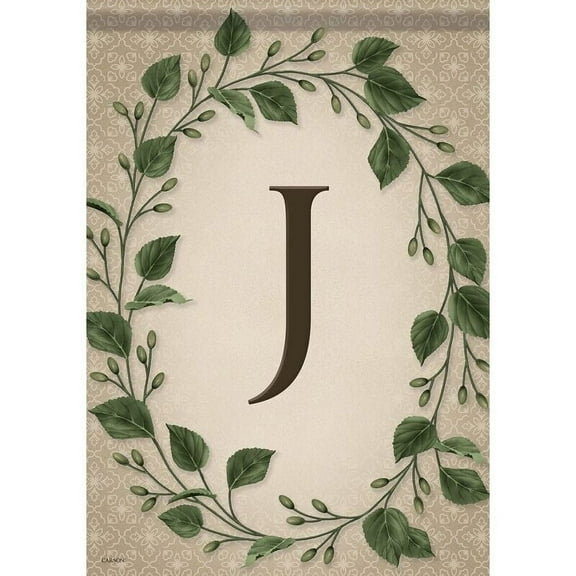 Carson 53104 Garden Flag - Cl Wreath Mono J
