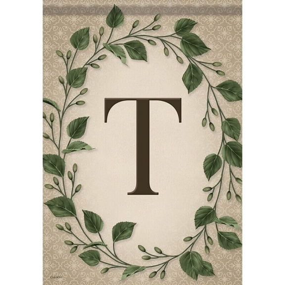 Carson 53112 Garden Flag - Cl Wreath Mono T