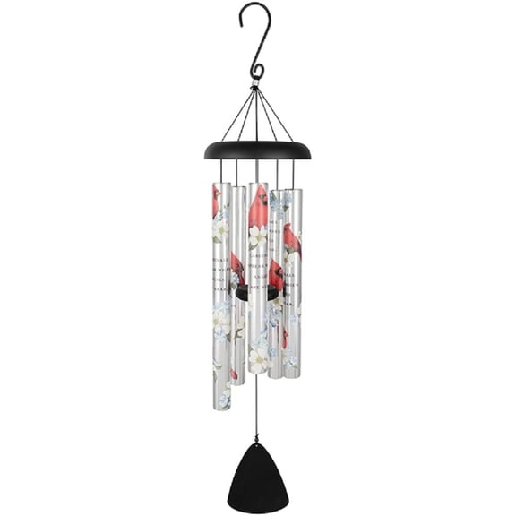 Carson Cardinals Appear Picturesque Sonnet Wind Chime, 36-Inch Memorial & Garden Décor