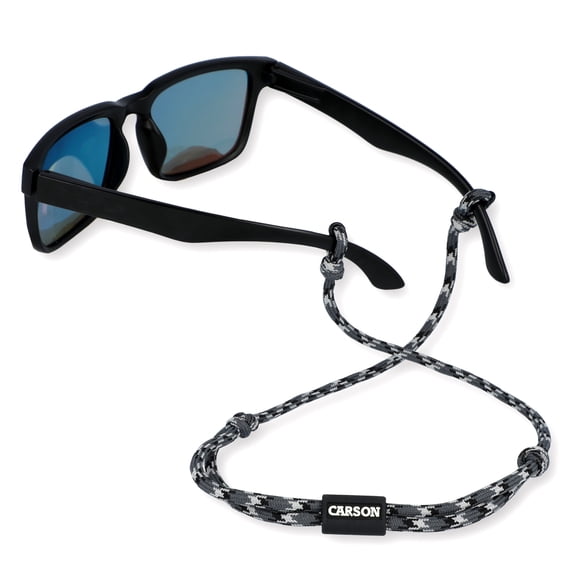 Carson Adjustable Paracord Eyewear Retainer, Gray Mix Available in Various Color Patterns Extra Strength Braided Nylon Eyeglass Strap (EX-60GYMIX)