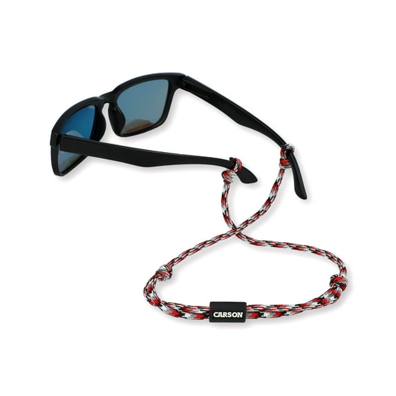 Carson Adjustable Paracord Eyewear Retainer, Red Mix Available in Various Color Patterns Extra Strength Braided Nylon Eyeglass Strap (EX-60RDMIX)