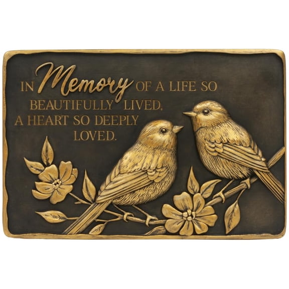 Carson "Beautifully Lived Memorial Stone, 12" W, Brown/Black