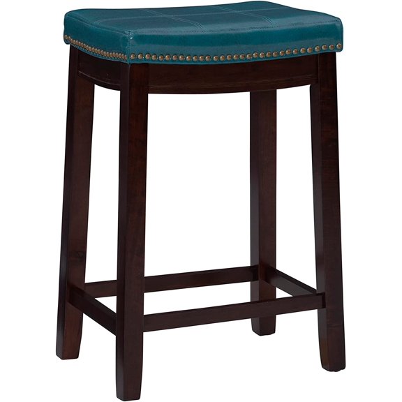 Carson Blue Backless Counter Stool, Brown