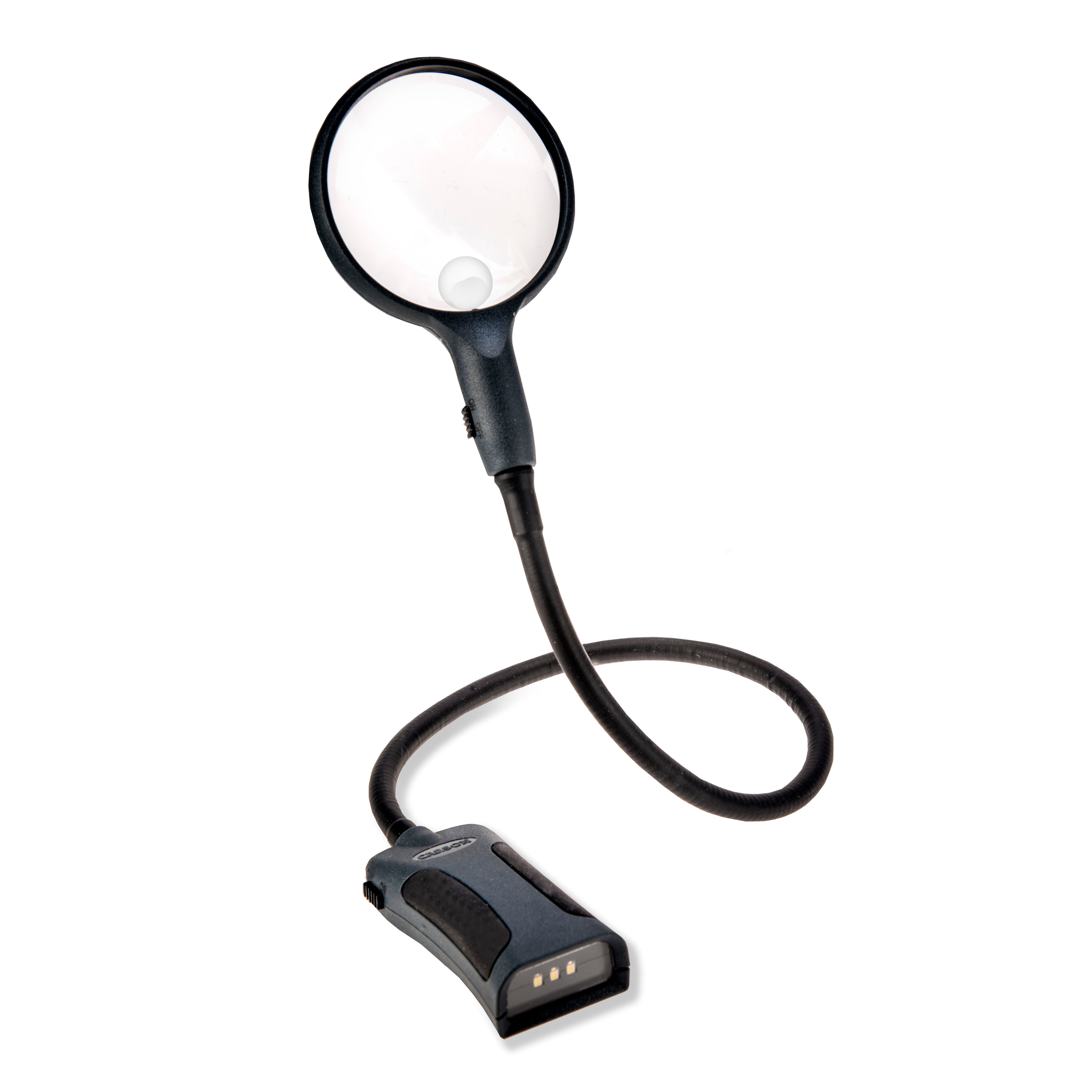 Carson BoaMag™ 2.5x Magnifying Glass with Light, 90mm LED Lighted Flexible Neck Magnifier & Flashlight (SM-22)