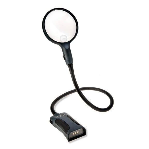 Carson BoaMag 2.5x Magnifying Glass with Light, 90mm LED Lighted Flexible Neck Magnifier & Flashlight (SM-22)