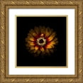 thumbnail image 1 of Carson, Brian 12x12 Gold Ornate Wood Framed with Double Matting Museum Art Print Titled - Yellow and Red Zinnia, 1 of 4