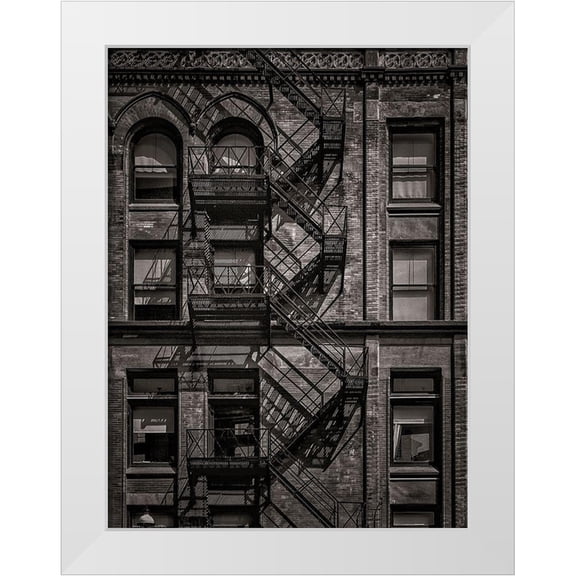 Carson, Brian 12x14 White Modern Wood Framed Museum Art Print Titled - Gooderham Flatiron Building Toronto No 4