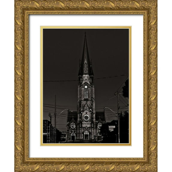 Carson, Brian 15x18 Gold Ornate Wood Framed with Double Matting Museum Art Print Titled - St Marys Church No 1