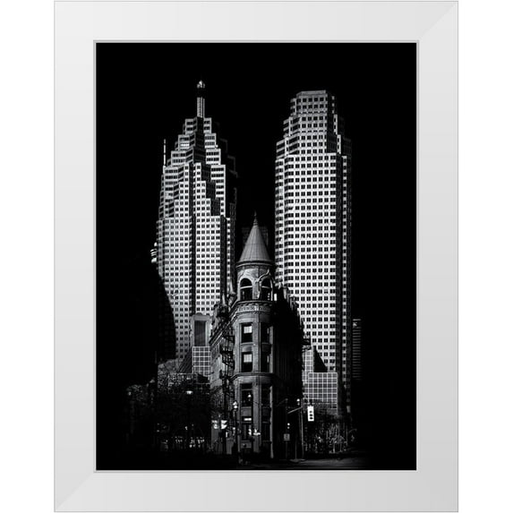 Carson, Brian 15x18 White Modern Wood Framed Museum Art Print Titled - Gooderham Flatiron Building Toronto No 2