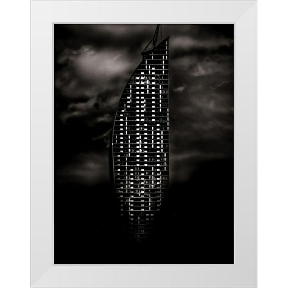Carson, Brian 19x24 White Modern Wood Framed Museum Art Print Titled - Downtown Tower Toronto