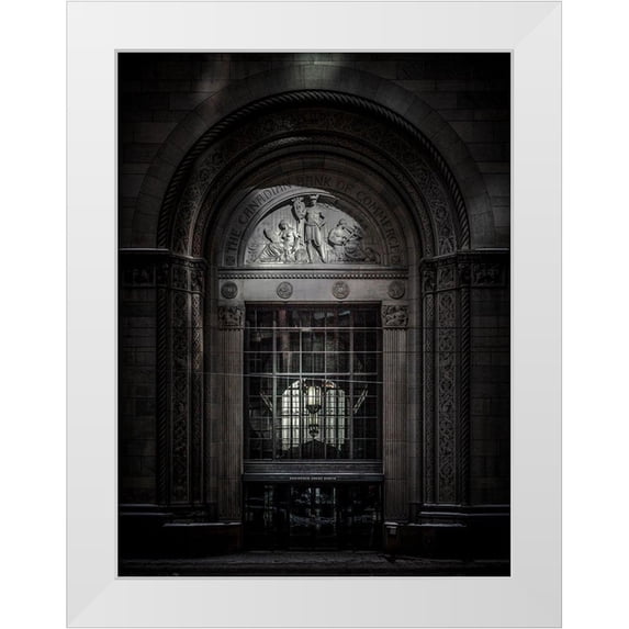 Carson, Brian 19x24 White Modern Wood Framed Museum Art Print Titled - King Street Toronto No 2 Color