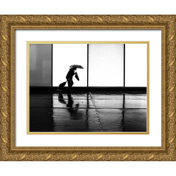 Carson, Brian 24x19 Gold Ornate Wood Framed with Double Matting Museum Art Print Titled - It Was a Rainy Day No 8
