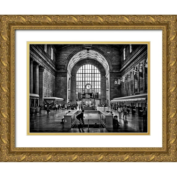 Carson, Brian 24x19 Gold Ornate Wood Framed with Double Matting Museum Art Print Titled - Toronto Union Station
