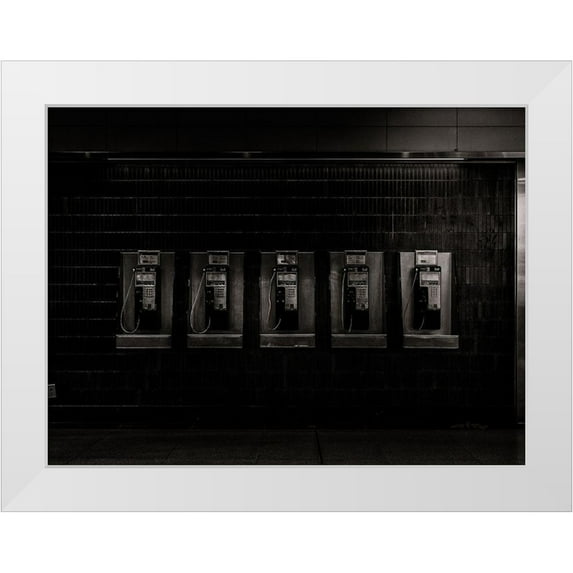 Carson, Brian 24x19 White Modern Wood Framed Museum Art Print Titled - Phone Booth No 30