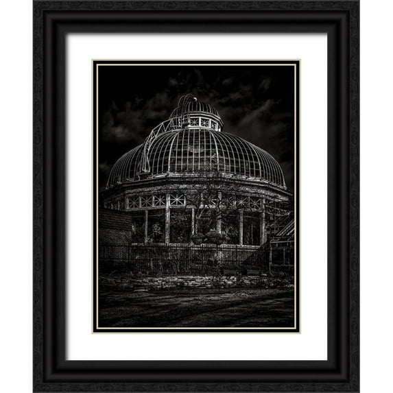 Carson, Brian 25x32 Black Ornate Wood Framed with Double Matting Museum Art Print Titled - Allan Gardens Conservatory Toronto Black and White