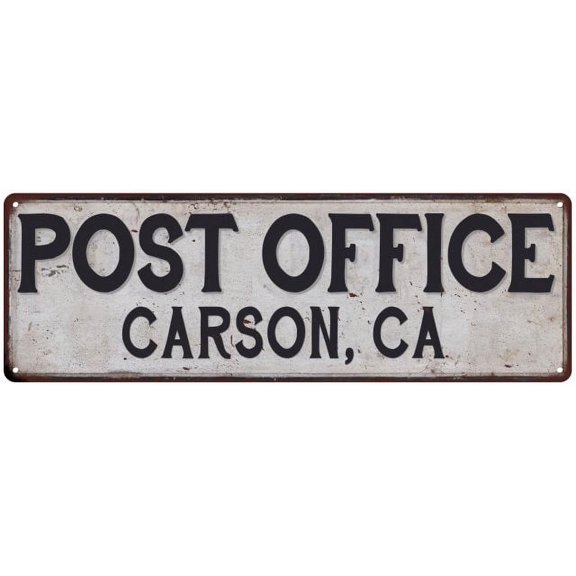 Carson, Ca Post Office Metal Sign Vintage 8x24 108240011325