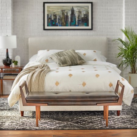 Carson Carrington  Ahteri Bench Brown Faux Leather Faux Leather, Rubberwood Faux Leather