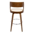 thumbnail image 1 of Carson Carrington  Alingsas 30" Fixed-Height Bar Stool with Bent Wood Legs & Round Footrest (Set of 2) Standard Cream/Walnut Chrome Finish,Walnut, 1 of 4