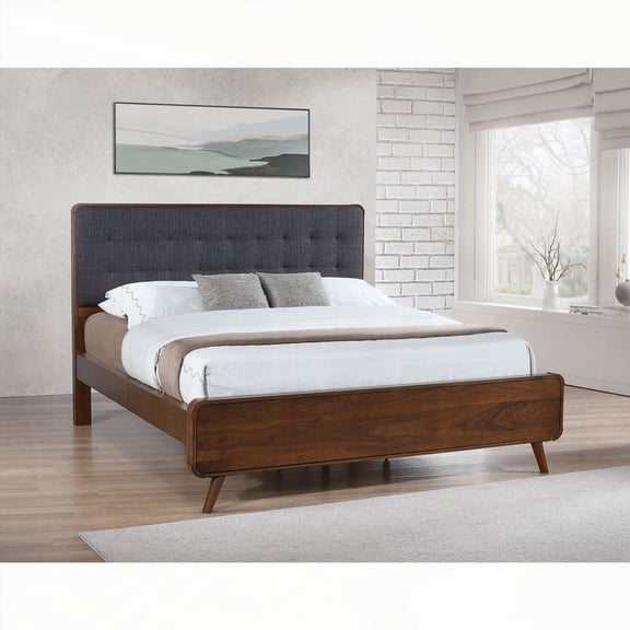 Carson Carrington California King Dark Walnut Bed - Modern and Versatile