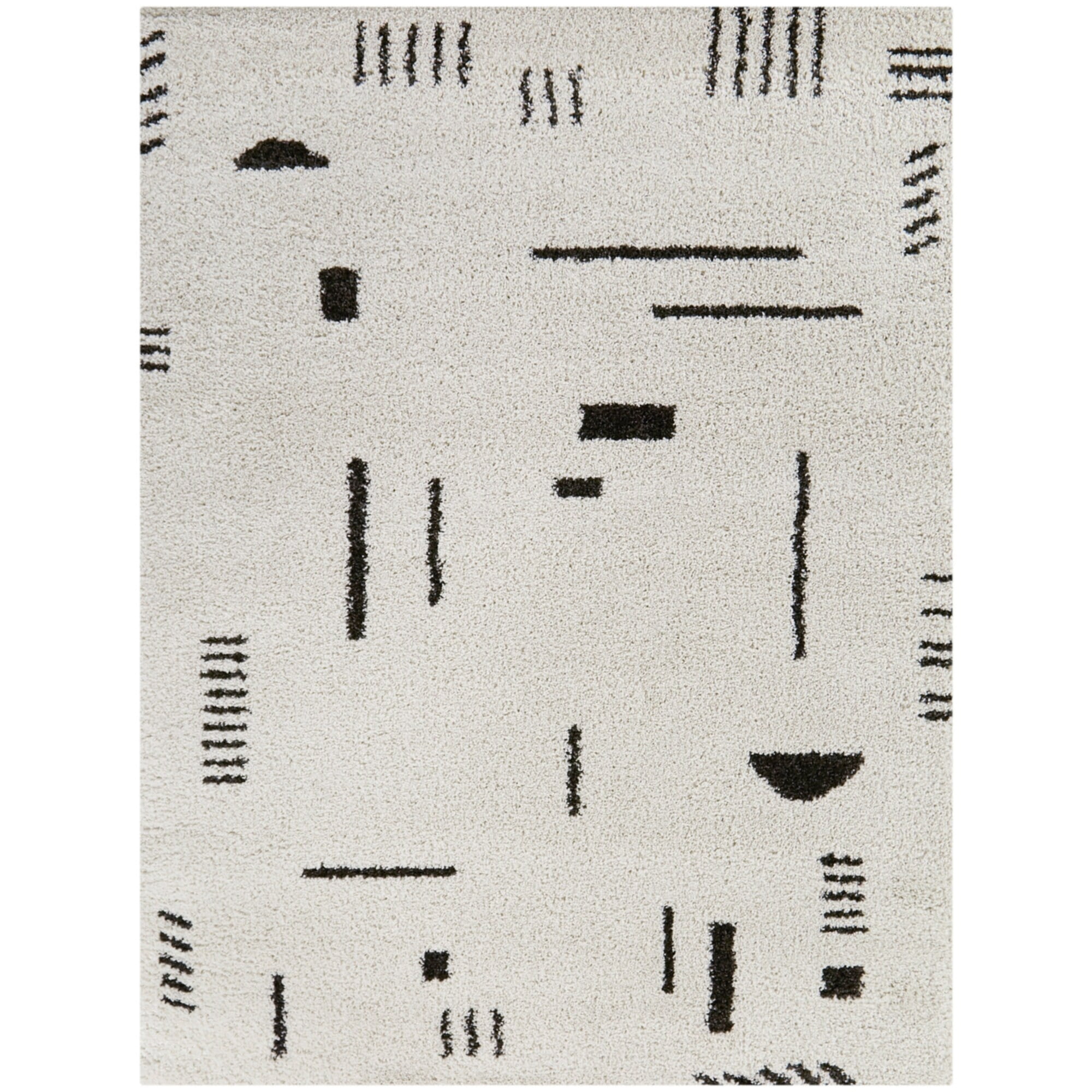Carson Carrington Carson Shag Area Rug White/Charcoal 5'3