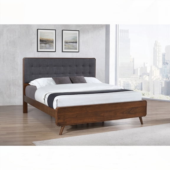 Carson Carrington | Dark Walnut Eastern King Platform Bed with Storage & Modern Look