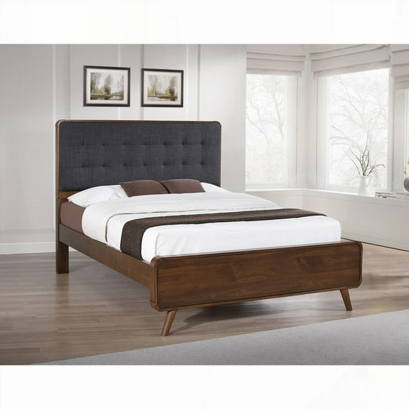 Carson Carrington - Dark Walnut Queen Bed | Elevated Frame Look