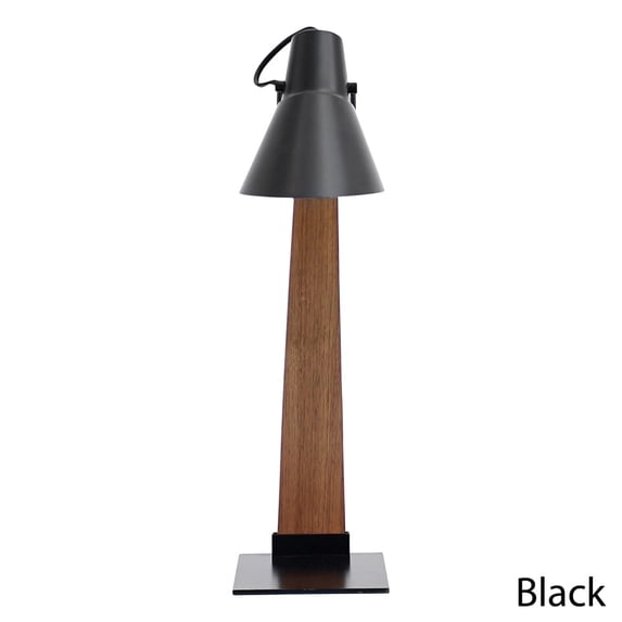 Carson Carrington Farrah Mid-Century Modern Wood Lamp Walnut/Black