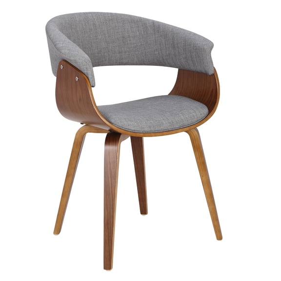 Carson Carrington Samantha Dining/Accent Chair - Set of 2 Light Grey Fabric/Walnut Wood