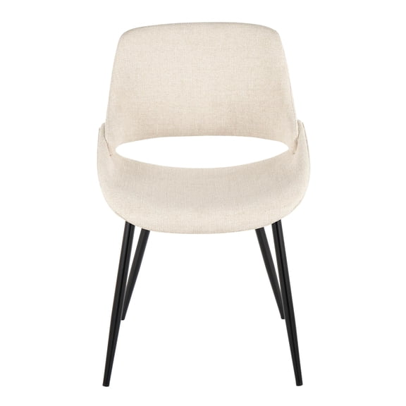 Carson Carrington Svellingen Dining Chair with Tapered Metal Legs (Set of 2) Cream Fabric/Black Metal