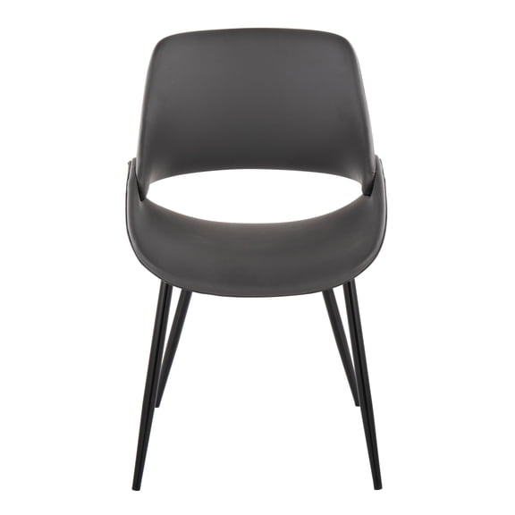 Carson Carrington Svellingen Dining Chair with Tapered Metal Legs (Set of 2) Grey Faux Leather/Black Metal